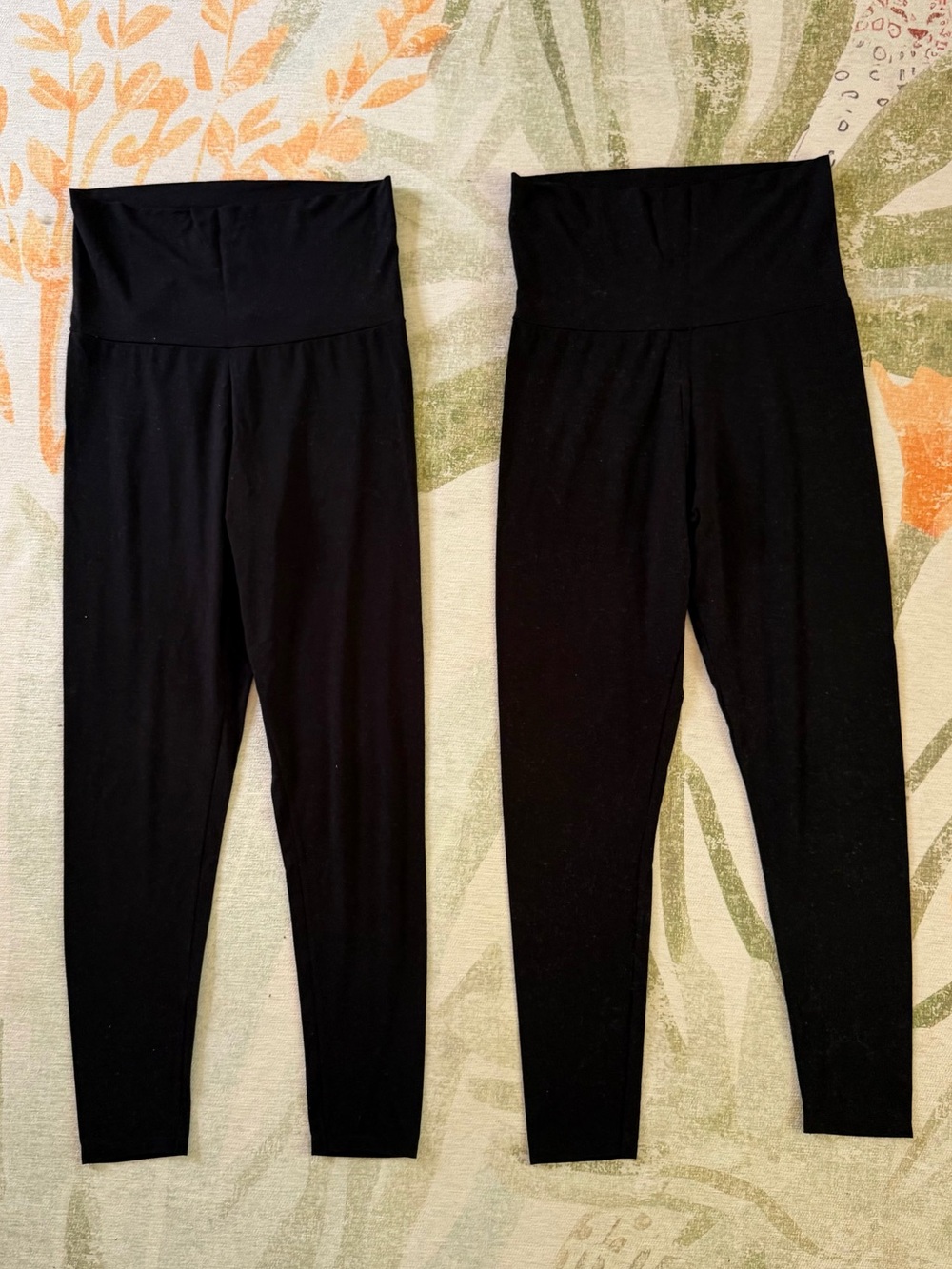 Hatch Ultra Soft Before During and After Legging - Black, Medium (Set of Two)